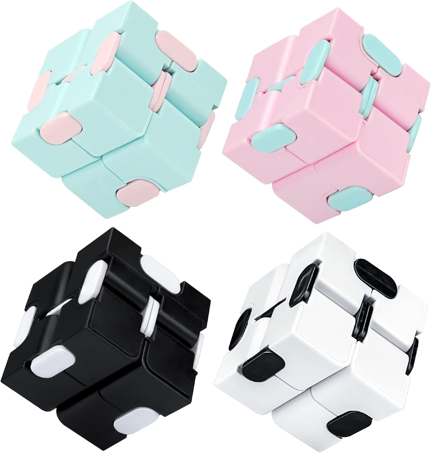 Infinity Cube Fidget Toy Stress Relieving Fidgeting Game for Kids and Adults,Cute Mini Unique Gadget for Anxiety Relief and Kill Time (Macaron Blue)