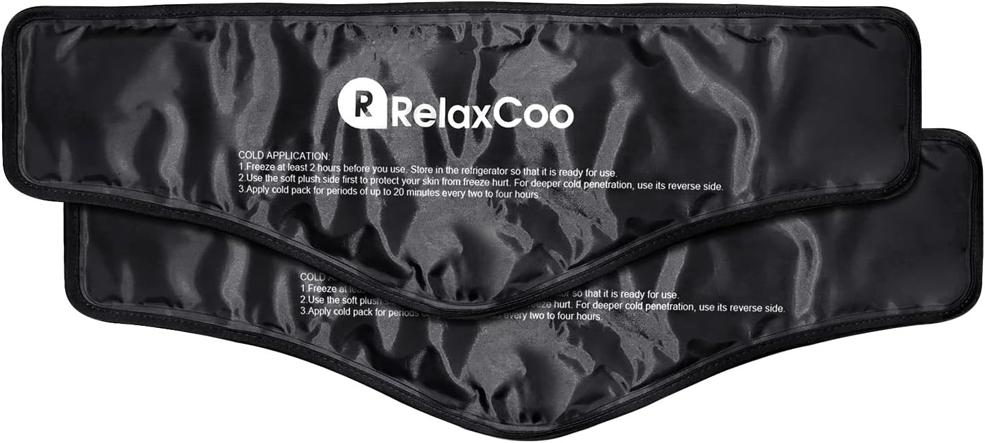 RelaxCoo Neck Ice Pack Wrap, Reusable Gel Ice Pack for Neck Shoulders, Cold Compress Therapy for Pain Relief, Injuries, Swelling, Bruises, Sprains, Inflammation and Cervical Surgery Recovery