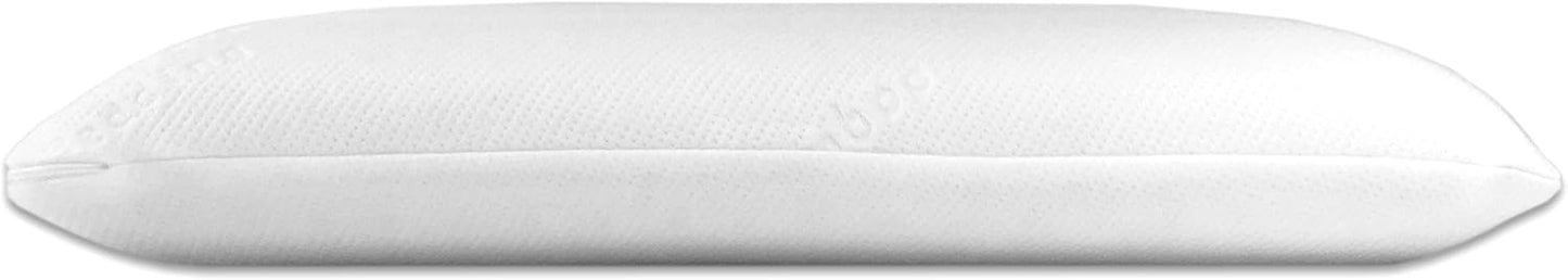 Bluewave Bedding Ultra Slim Max Cool CarbonBlue Gel Memory Foam Pillow for Stomach and Back Sleepers - Thin, Flat Design with Advanced Cooling (2.75-Inch Height, Standard Size)