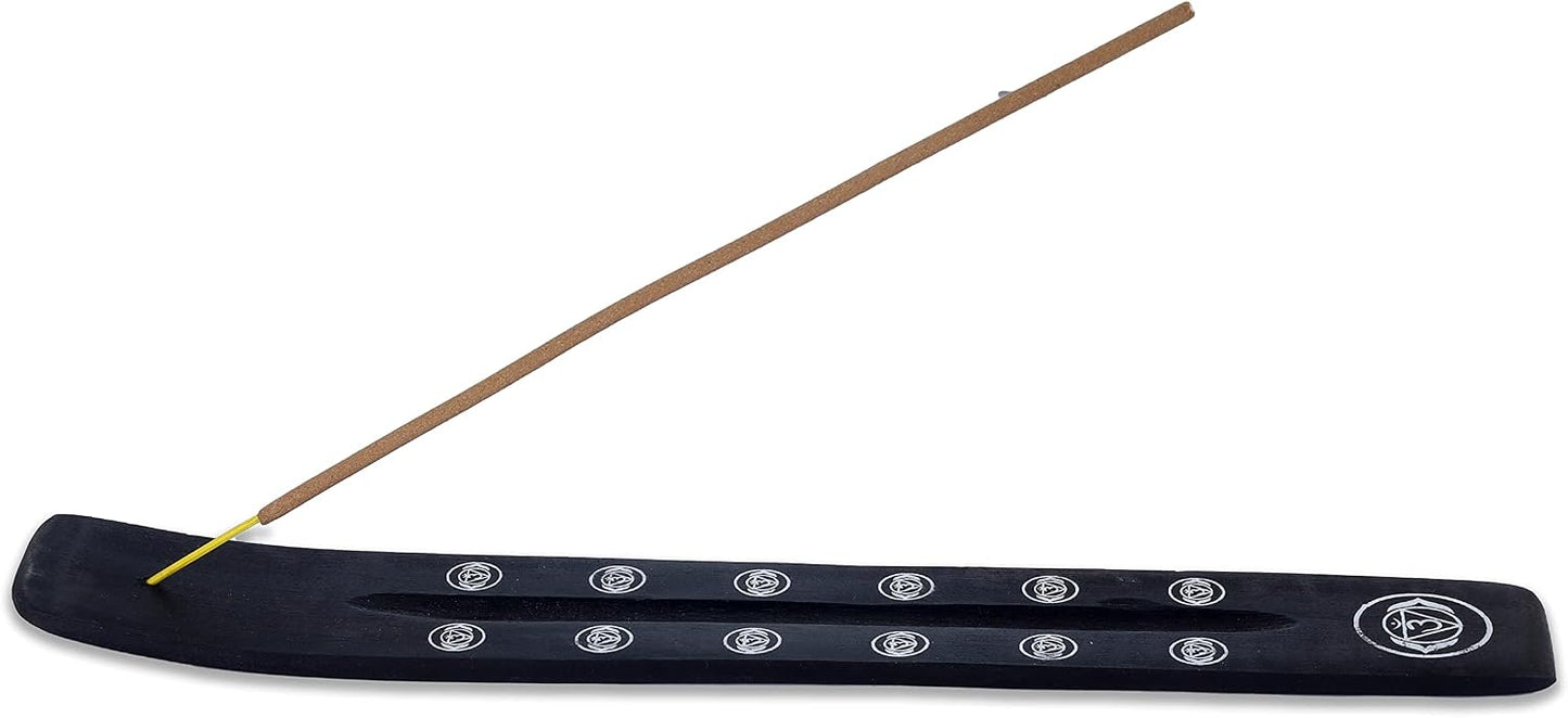 Bless-International Traditional-Handmade-Burner Wooden-Incense-Stick-Holder Ash-Catcher-Stand for-Aromatherapy-Meditation-Yoga (Incense Holder 10 inch(2 pcs))