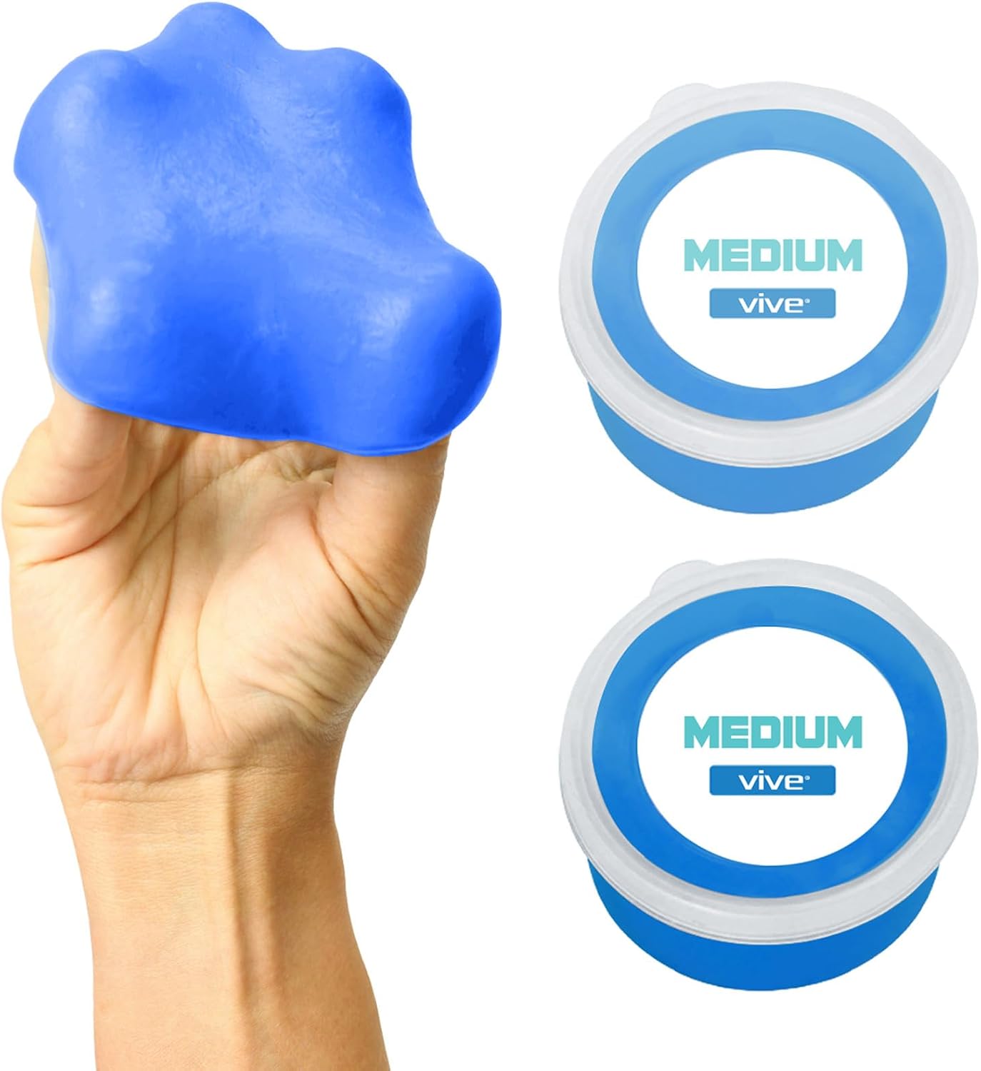 Vive Therapy Putty for Adults, for Hand (2 Pack) - Occupational Sensory Stress Relief Tools - for Physical Exercise, Finger Pain, Grip Strength, Rehab, Arthritis, Forearms, Fidgeting, Motor Skills