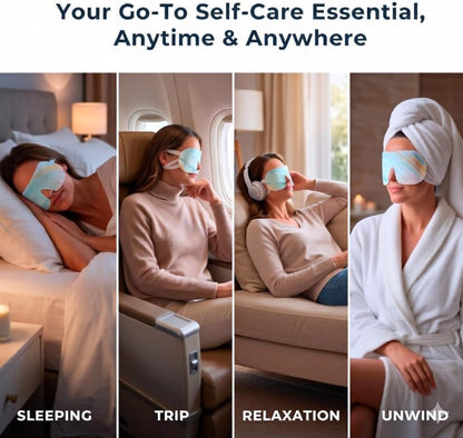 FACEMOON 30 Pack Self-Heating Steam Eye Masks for Dry Eyes: Moist Heat Warm Compress for Stye Fast Relief & Digital Eye Strain, Disposable Heated Eye Mask, No Microwave Needed, Unscented Travel Ready