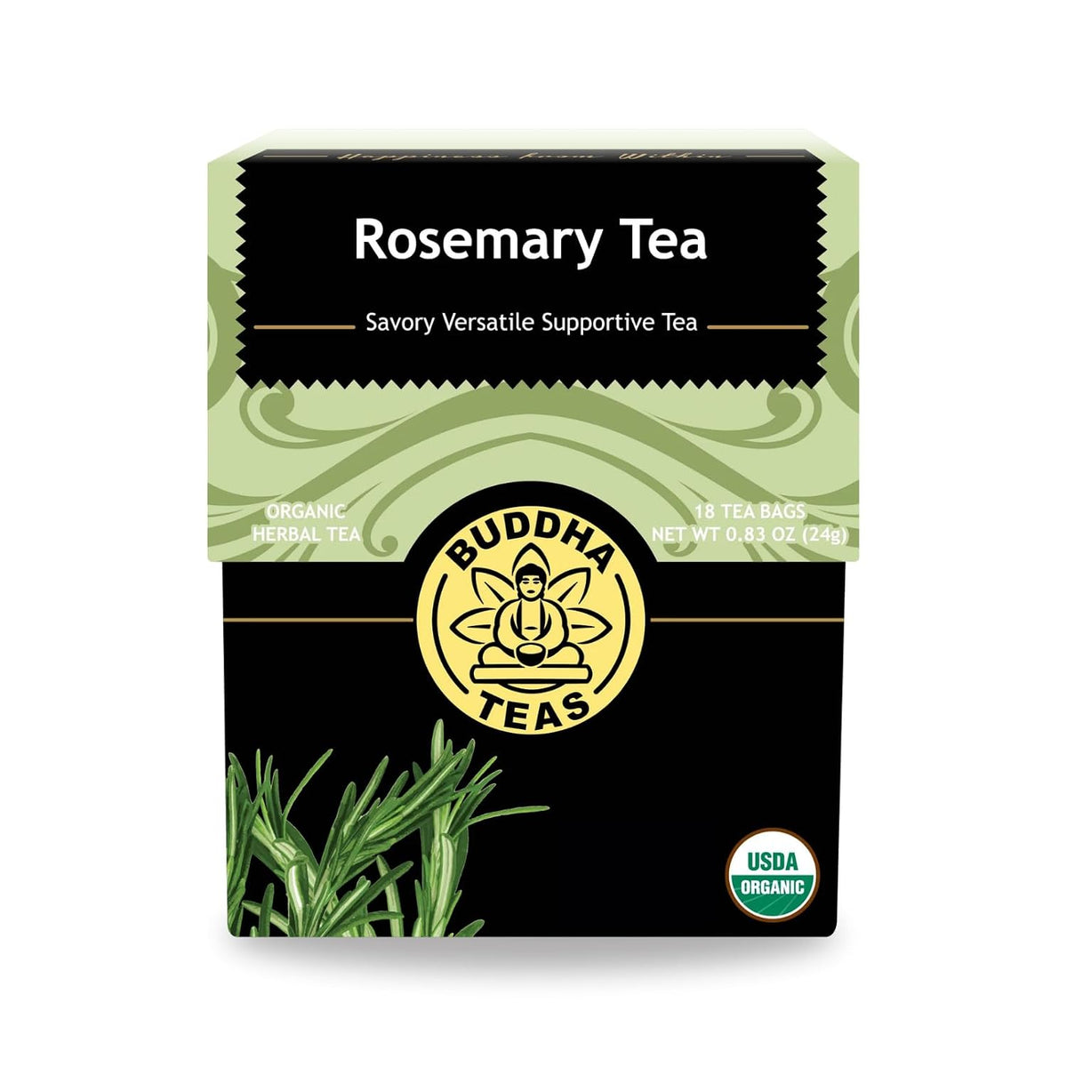 Buddha Teas Organic Rosemary Tea - Herbal Tea, Microplastic & Caffeine Free