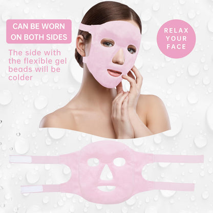 ZNÖCUETÖD Cold Face Ice Mask Facial Ice Pack, Hot Cold Compress for Face
