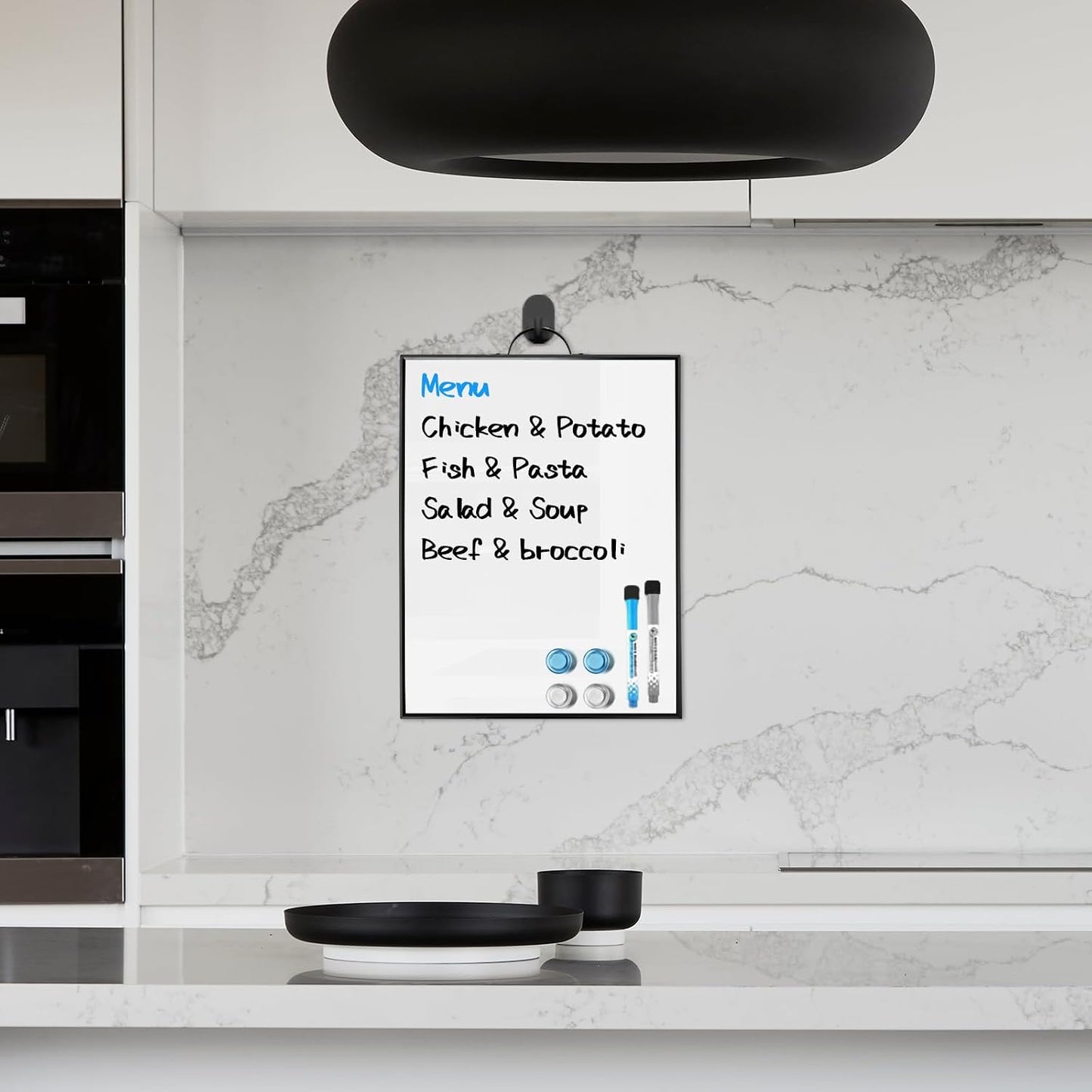 Weekly Planner Whiteboard 16"x12" with Handle | Magnetic Dry Erase Weekly Calendar with Aluminum Frame, Portable Hanging Board for Wall, Door, Desktop, 2 Markers & Magnets