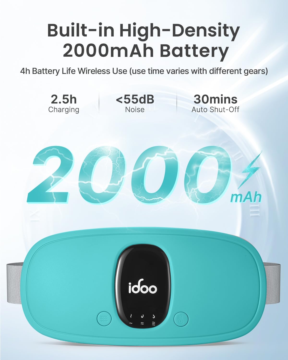 iDOO Cordless Heating Pad for Menstrual Cramps, Lightweight & Portable