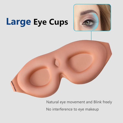 ALASKA BEAR Sleep Mask for Side Sleepers Patented Design, Cup-Shaped and Extra-Soft, 100 Blackout Eye Mask Shades Cover for Men and Women Home or Travel, Machine Washable, Black