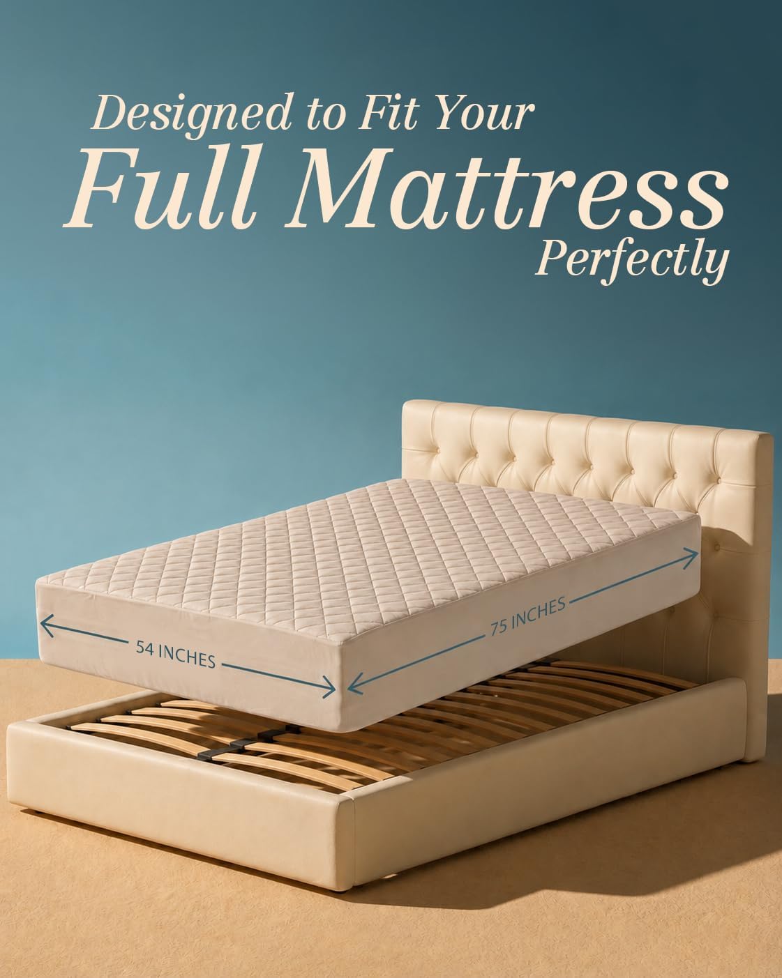 Queen Mattress Pad, Quilted Mattress Protector Topper fits 16" Deep Pocket
