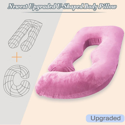60 Inch Pregnancy Pillow for Sleeping, Extra Large U Shaped Body Pillow, Maternity Pillow for Pregnant Women with Velvet Cover (Dark Grey)