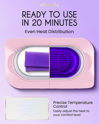 ELLA BELLA® Paraffin Wax Machine for Hand and Feet • Parafin Wax Warmer • Everything in One Kit – Paraffin Wax Refills, Mitts & Booties • Soothing Relief with Parrafin Wax • At Home Spa Experience