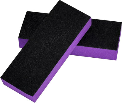 LNAUJS 2 Pack Buffer Block, Professional Manicure Tools Kits, 100/180 Grit, Black Nail Pedicure File and Sanding Buffing Grinding Plisher File