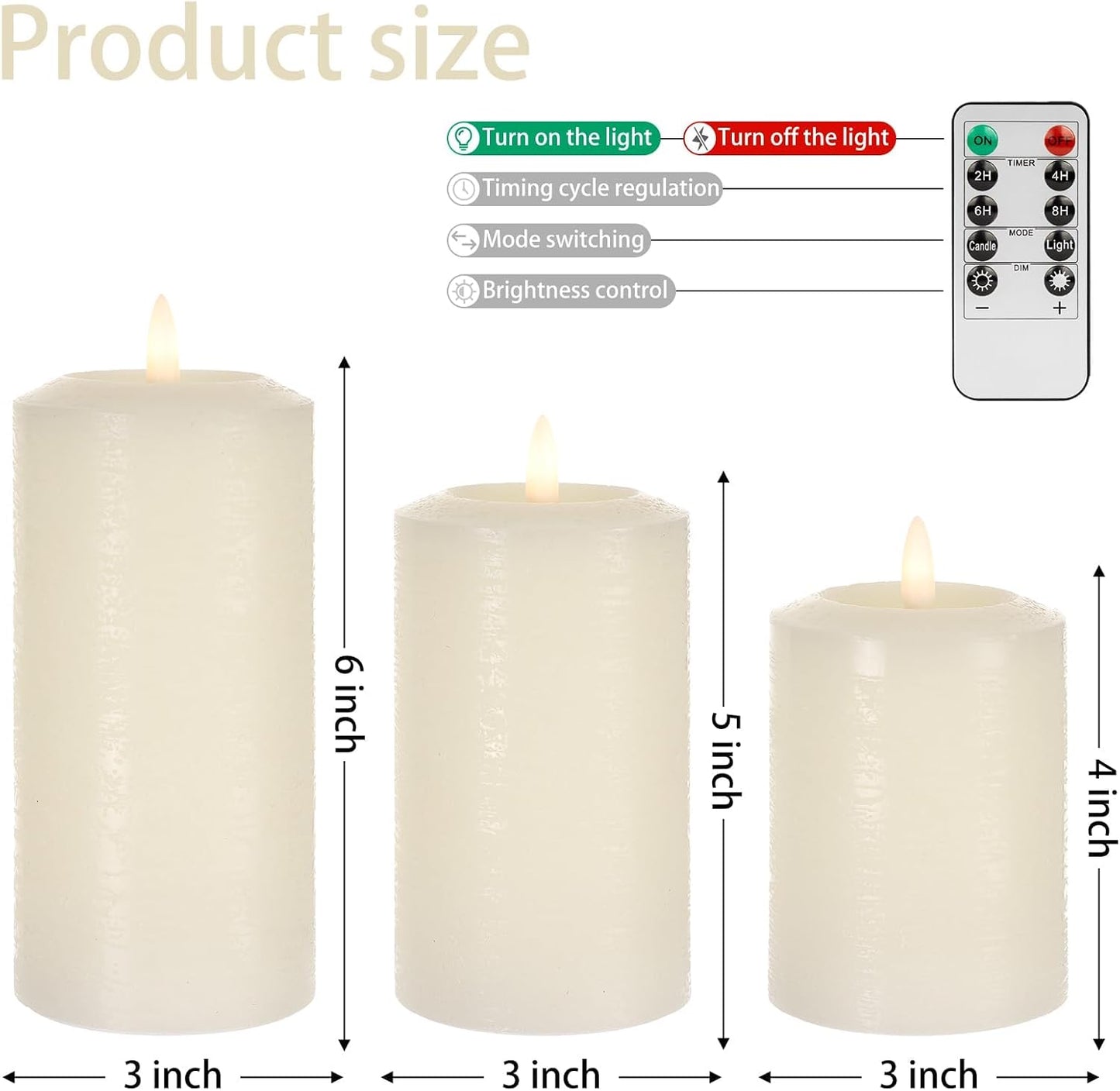 ANGELLOONG Flickering Flameless Candles, Realistic Battery Operated Candles with Remote and Timer, Set of 3 LED Candles for Fall Room Home Wedding Decor Centerpieces Table Party Christmas Decorations