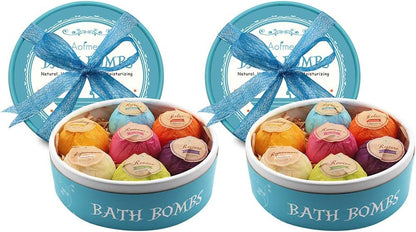 Aofmee Bath Bombs, 7pcs Bubble Bath Bombs for Women, Natural Handmade Fizzies Gift Set, Spa Organic Bathbombs for Kids, Essential Oil Personal Care Bath Gift for Birthday Mothers Day Christmas