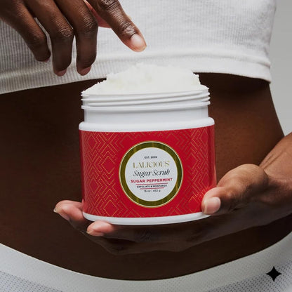LALICIOUS Endless Summer Exfoliating & Moisturizing Body Scrub | Sugar & Coconut Oil | Pre-Shave Scrub for Ingrown Hairs & Razor Bumps | Gently Buffs & Smooths Sensitive Skin | No Parabens Large 16oz