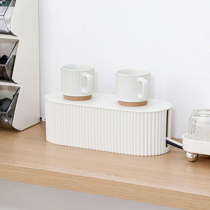 White Cable Box Organizer, Small, Plastic