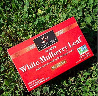 Bravo Tea Absolute White Mulberry Leaf Herbal Tea Caffeine Free, 20 Tea Bags