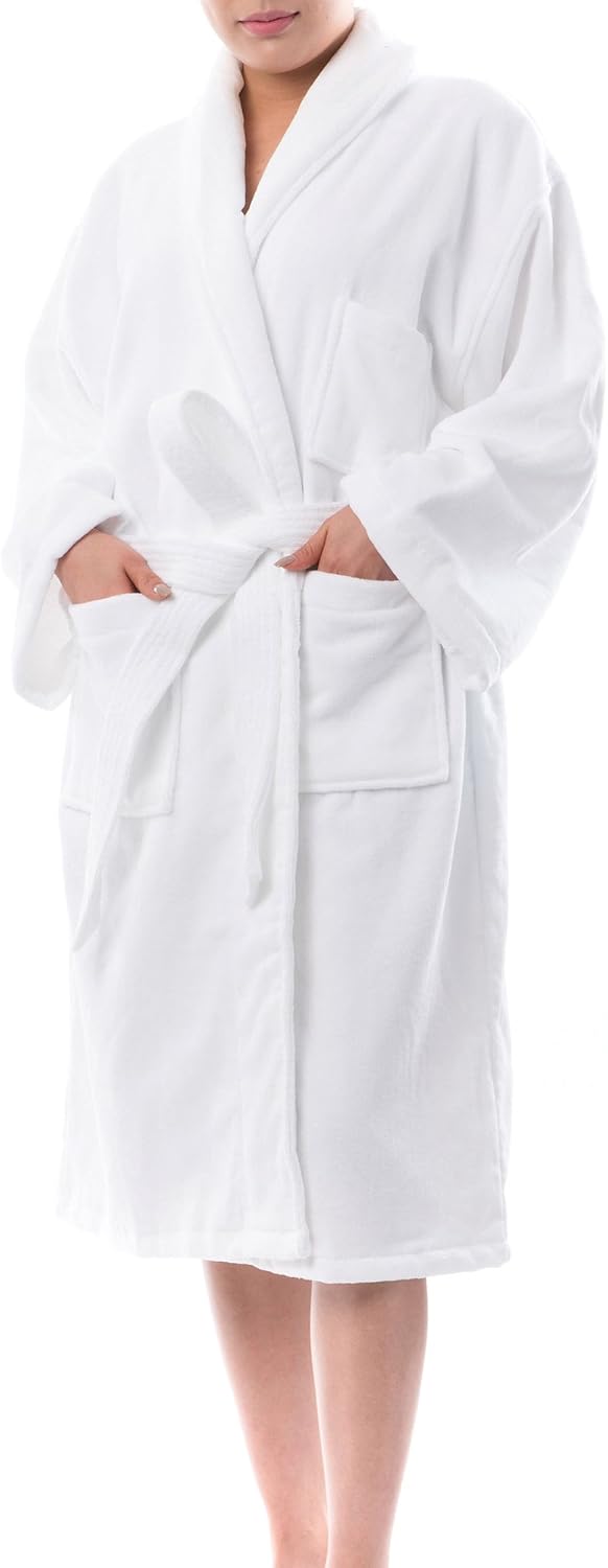Alpine Swiss Blair Womens Cotton Terry Cloth Bathrobe Shawl Collar Velour Spa Robe