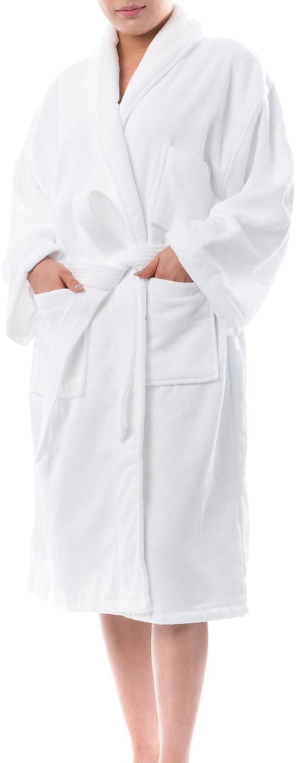 Alpine Swiss Blair Womens Cotton Terry Cloth Bathrobe Shawl Collar Velour Spa Robe