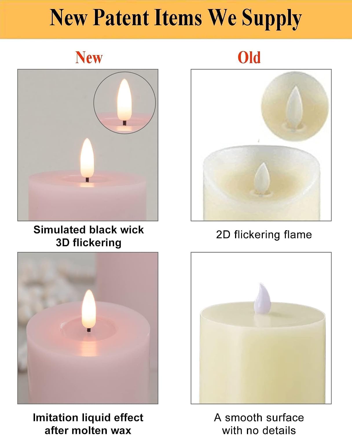 ANGELLOONG Flickering Flameless Candles, Realistic Battery Operated Candles with Remote and Timer, Set of 3 LED Candles for Fall Room Home Wedding Decor Centerpieces Table Party Christmas Decorations
