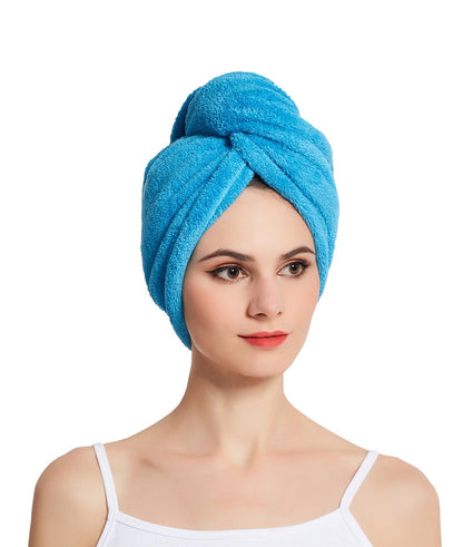 HOPESHINE Hair Towel Twist Microfiber Bamboo Fabric Women's Soft Shower Towels for CurlyHair Turban Wrap Drying Cap Great Gift for Girls 3-Pack