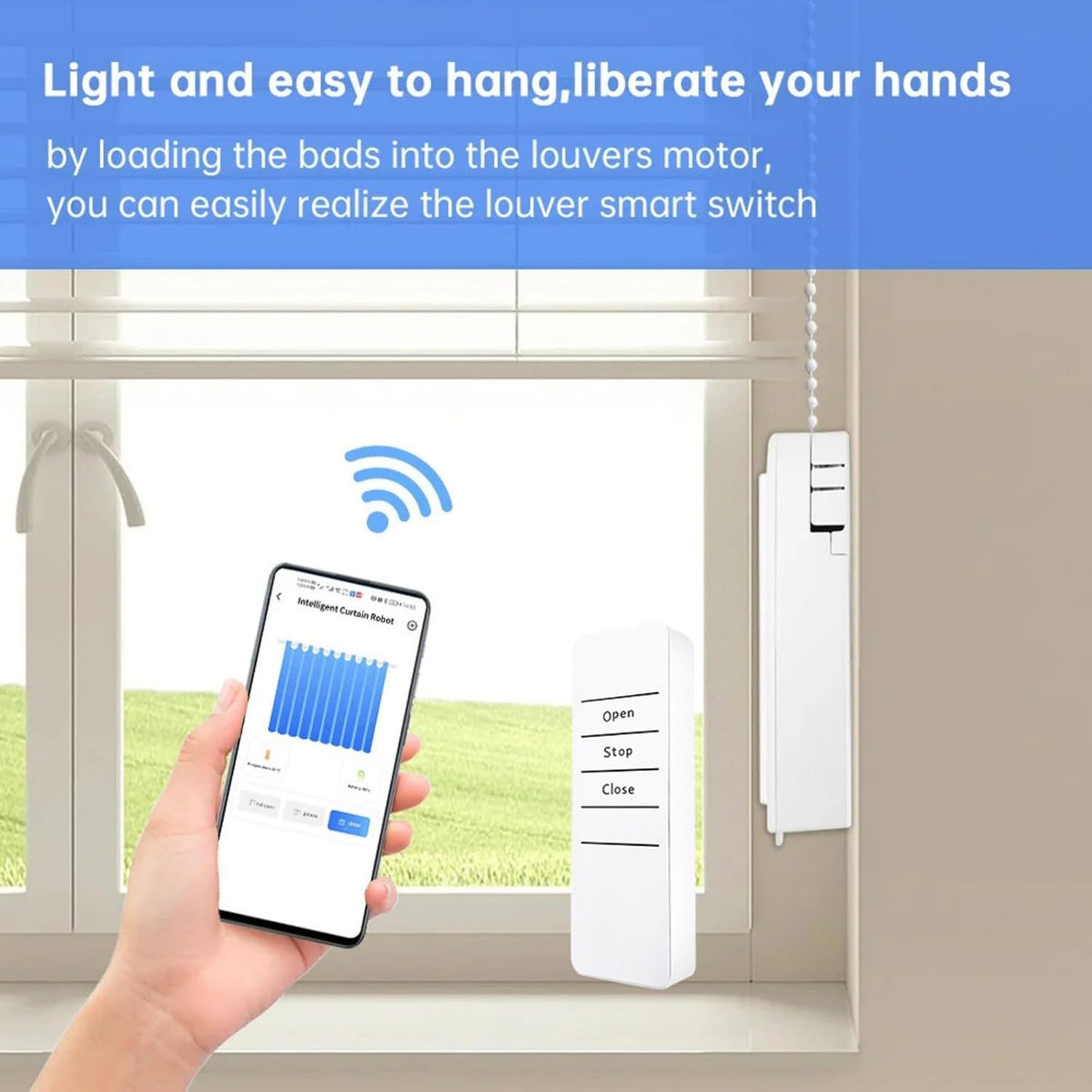 Automatic Curtain Opener and Closer, Motorized Curtains with Remote, Automatic Blind Opener, Automatic Curtain Rod, 2 Type Wireless Connection App Control Voice Assistant Compatible