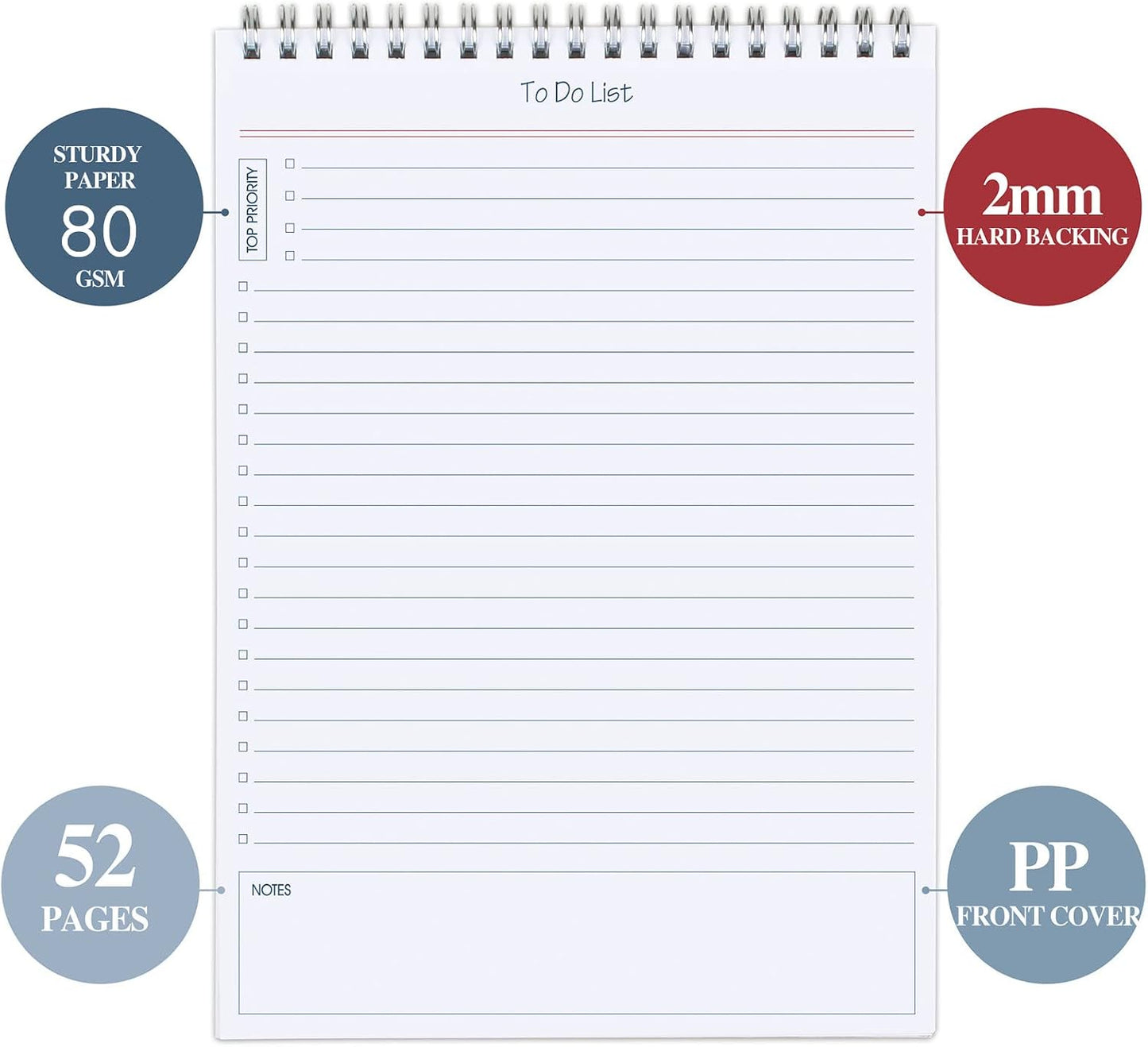to Do List Notepad 3pcs/Set - Daily Planner Notepad Undated 60 Sheets Tear Off, 5.5" x 8.3" Planning Pad Checklist Productivity Note Pad for Work and Personal Organized