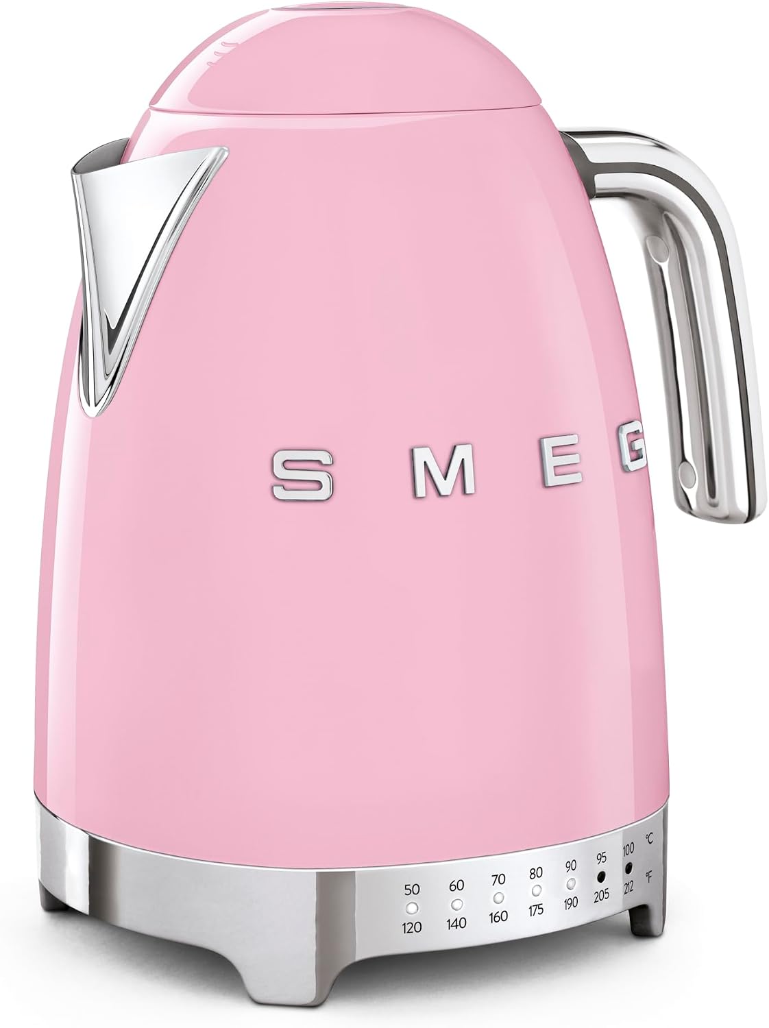SMEG Variable Temperature Electric Kettle 1.7L (7 Cup), Stainless Steel Tea & Coffee Kettle, Fast Boil, Adjustable Temp 122°F–212°F, Keep Warm, Auto Shut-Off, 360° Base, Retro Style-Black