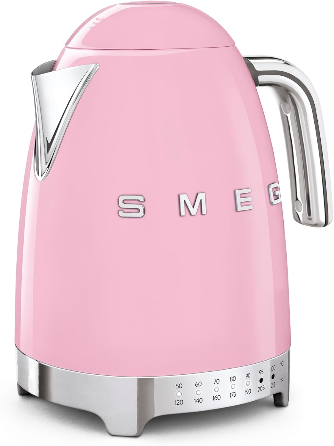 SMEG Variable Temperature Electric Kettle 1.7L (7 Cup), Stainless Steel Tea & Coffee Kettle, Fast Boil, Adjustable Temp 122°F–212°F, Keep Warm, Auto Shut-Off, 360° Base, Retro Style-Black