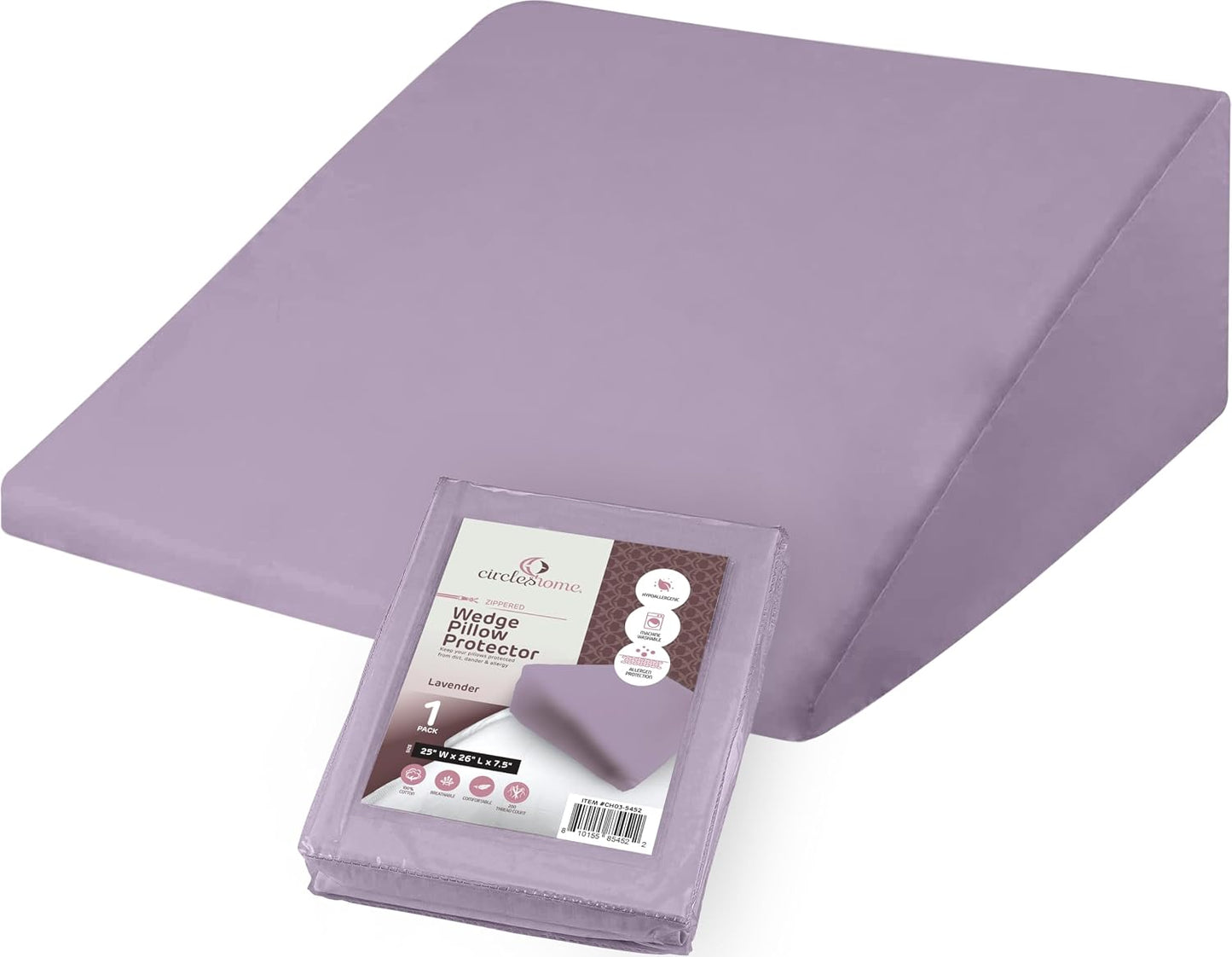 CirclesHome Pillow Protectors 4 Pack Standard Zippered - 100% Cotton Breathable Pillowcases - Protects Pillows from Dirt, Dust and Debri (Standard - Set of 4 - 20x26)