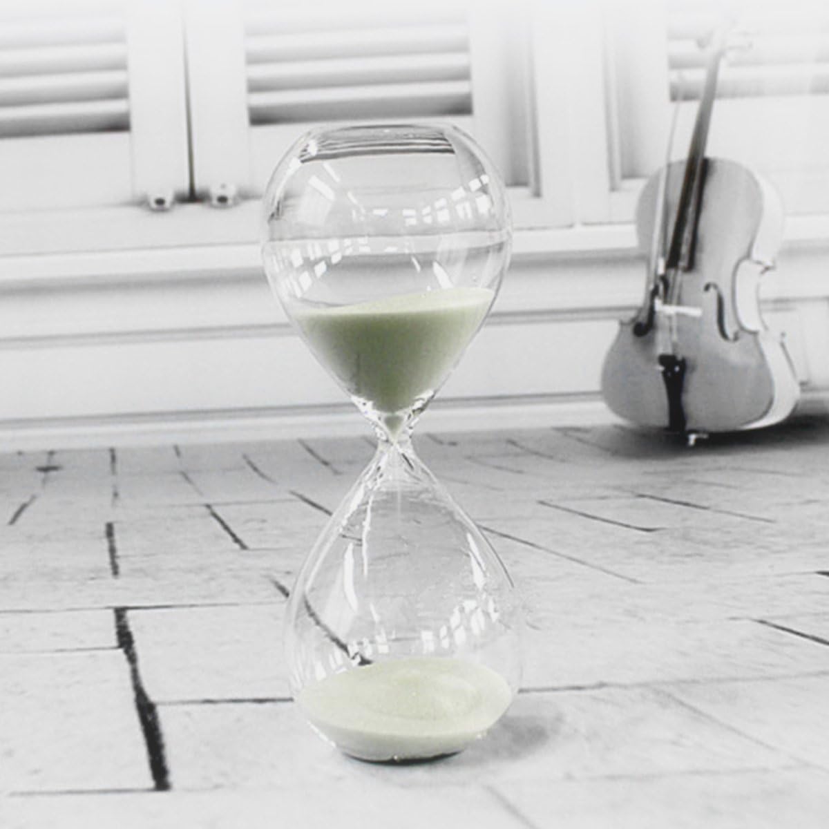 Hourglass, HoveBeaty Hand-Blown Sand Timer Set for Time Management 15 Minutes Durable Glass Construction (15 Min, Black)