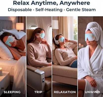 FACEMOON 30 Pack Self-Heating Steam Eye Masks for Dry Eyes: Moist Heat Warm Compress for Stye Fast Relief & Digital Eye Strain, Disposable Heated Eye Mask, No Microwave Needed, Unscented Travel Ready