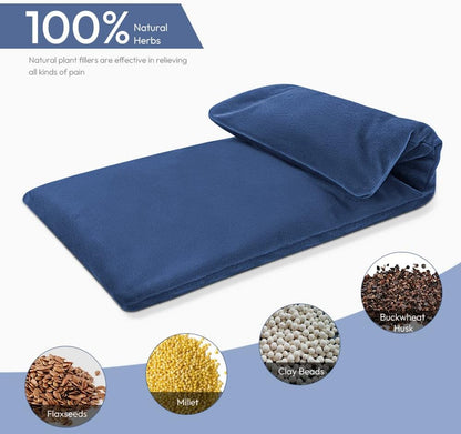 MORLIDEN Neck Heating Pad Microwavable for Shoulders, Warmer Wrap Microwave Heating Pad for Neck and Shoulders for Pain Relief (Navy Blue)