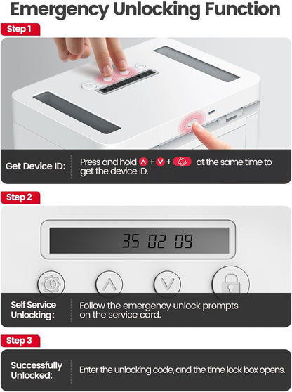 Vaydeer Metal Time Lock Box, Phone Lock Box with Timer for Focus & Wellness