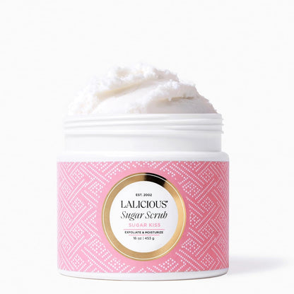 LALICIOUS Endless Summer Exfoliating & Moisturizing Body Scrub | Sugar & Coconut Oil | Pre-Shave Scrub for Ingrown Hairs & Razor Bumps | Gently Buffs & Smooths Sensitive Skin | No Parabens Large 16oz