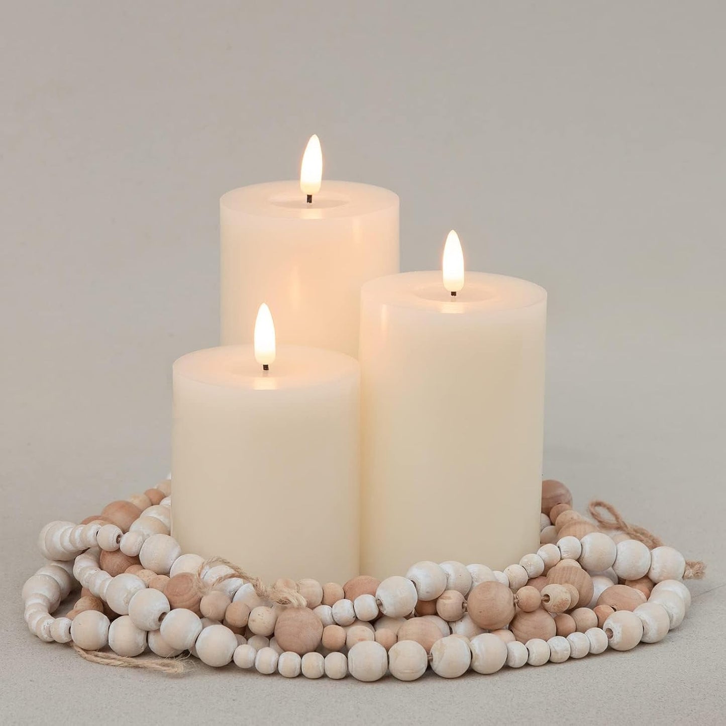 ANGELLOONG Flickering Flameless Candles, Realistic Battery Operated Candles with Remote and Timer, Set of 3 LED Candles for Fall Room Home Wedding Decor Centerpieces Table Party Christmas Decorations