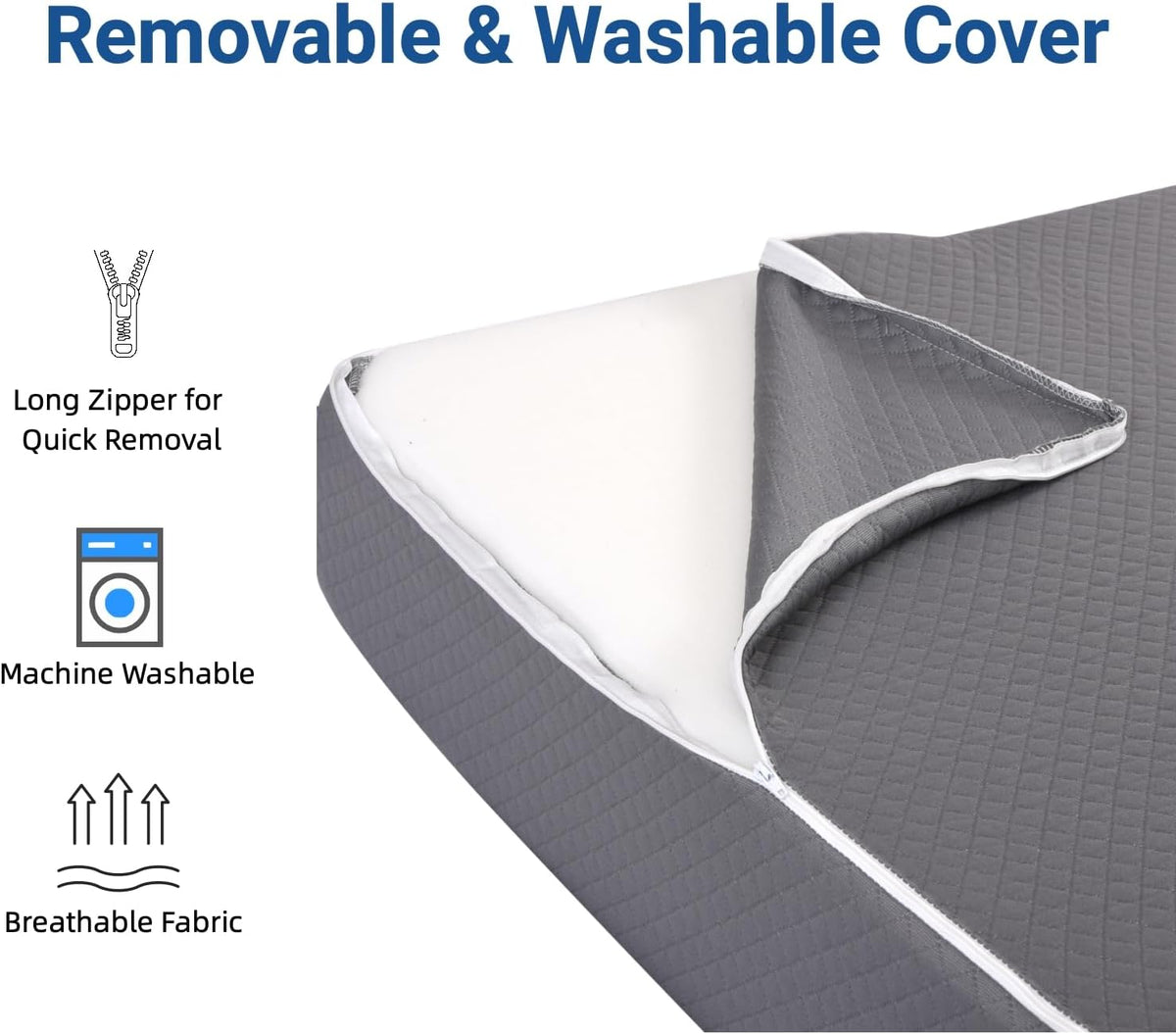 FSA Eligible 31" Extra-Long Wedge Pillow for Sleeping, Reflux, Snoring,Gray
