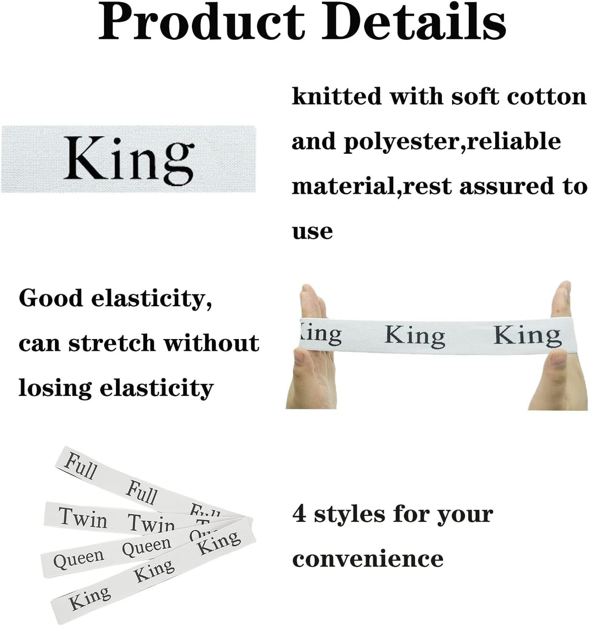 Bed Sheet Organizer Bands, Sheet Organizers and Storage Label Bands, Sheet Label for Bedding, Sheets Organizer for Closet,Sheet Keepers Linen Labels Bedding Bands (Queen)