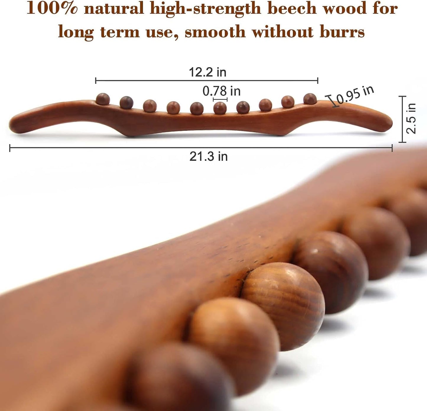 Wood Therapy Massage Tools, 16 inch Professional Wooden Massage Roller Stick & Wood Therapy Tools for Body Shaping, Body Sculpting Tools, Ease Deep Tissue