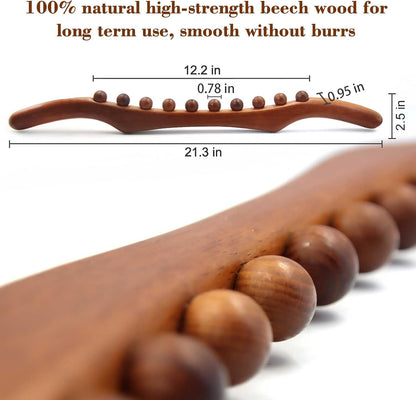 Wood Therapy Massage Tools, 16 inch Professional Wooden Massage Roller Stick & Wood Therapy Tools for Body Shaping, Body Sculpting Tools, Ease Deep Tissue