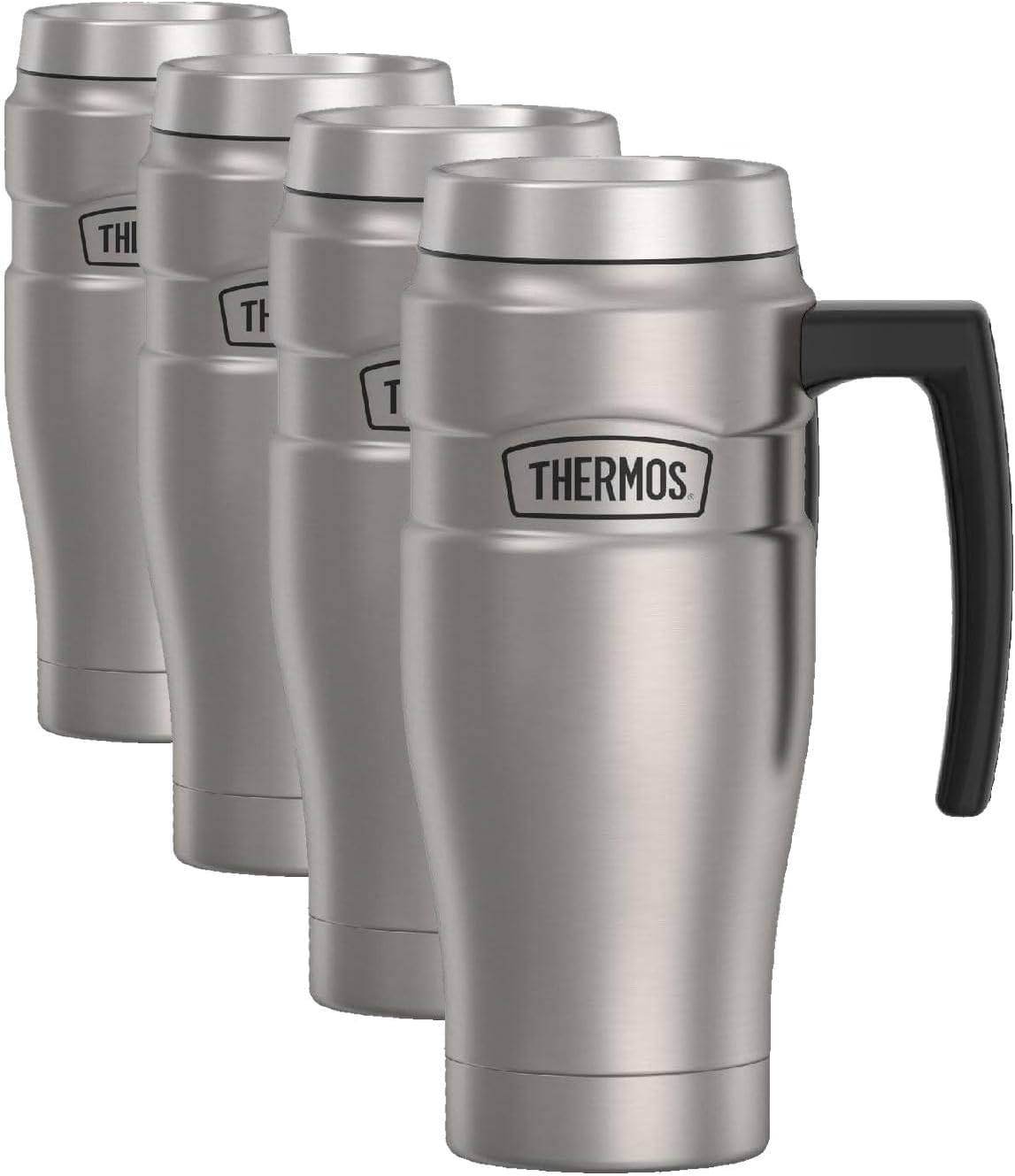 THERMOS Stainless King Vacuum-Insulated Travel Tumbler, 16 Ounce, Matte Steel