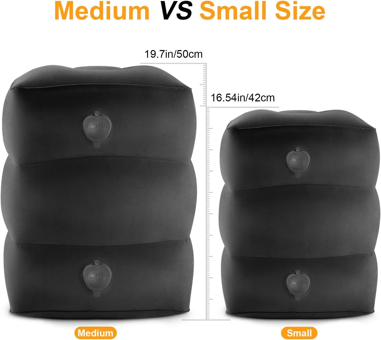 Inflatable Travel Foot Rest Pillow, Kids Airplane Bed, Adjustable Height Leg Pillow for Air Travel, Make a Flat Bed for Kids and Toddlers, Great for Airplane, Train, car（Grey, 1 Pack）