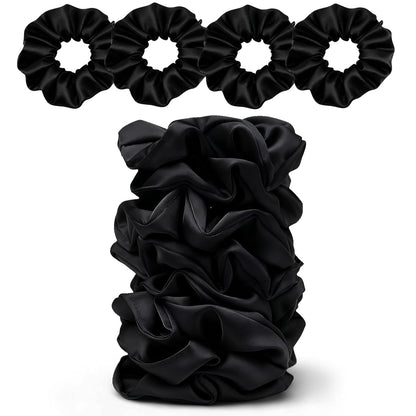 Satin Scrunchies for Women – 8PCS Blush & Brown Silk Hair Ties Set – No Crease, Frizz-Free, Gentle Elastic Hair Bands, Soft & Stylish Everyday Hair Accessories Gifts