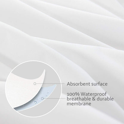 Waterproof Pillow Case Protector with Zipper 4 Pack Standard Size 20 x 26 inch White Pillow Protectors Feather Proof Pillow Covers Encasement Pillow Case