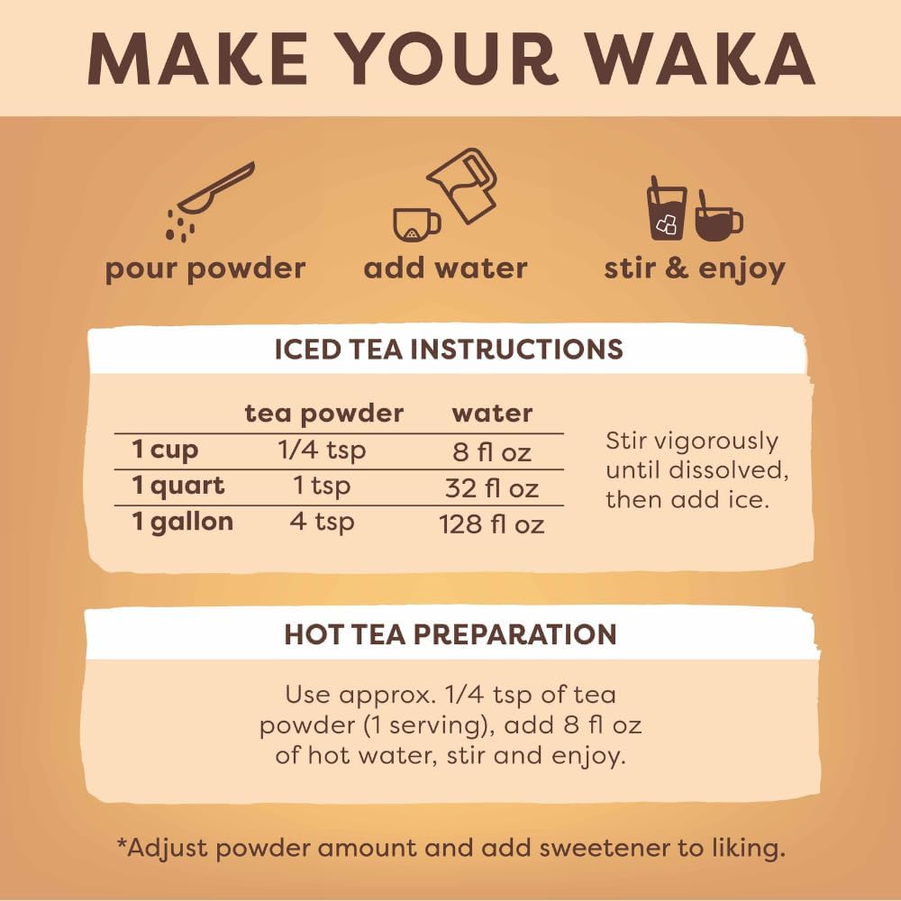 Waka Earl Grey Tea Powder for Baking & Lattes, Instant, 4.5 oz