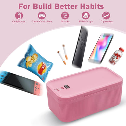 Lockable Storage Box, Small Lock Box with Combination Code for Phone/Medicine Safe/Food Home/Refrigerator/Office/Personal Items/Travel/Gift,9.25 x 5.04 x 3.62’’