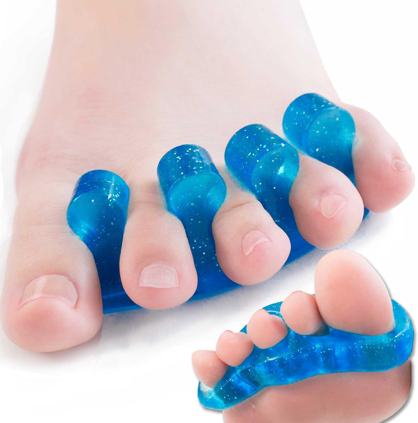 DR. JK- ToePal Gel Toe Separator, 2 Pairs, Toe Spacers, Toe Straightener, Hammer Toe Straightener, Toe Spreader, Toe Stretcher, Toe Corrector for Women and Men, Bunion Corrector