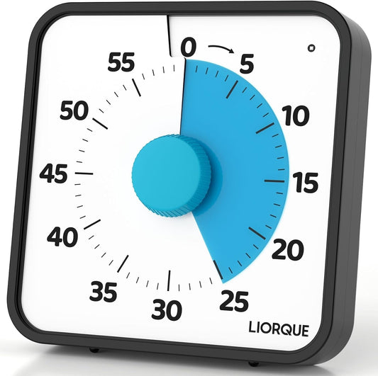 LIORQUE 7.5-Inch Large Visual Timer, 60-Minute Classroom Timer Magnetic