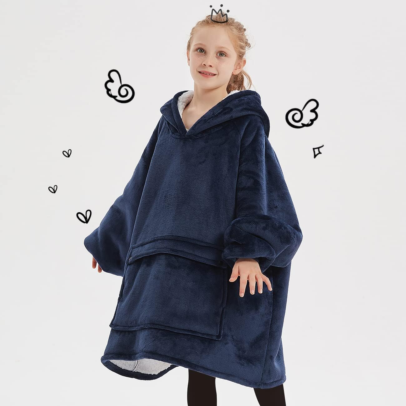 KFUBUO Wearable Blanket Hoodie for Adults Sherpa All Patterns Cat Oversized Sweatshirt Blanket with Pockets for Women