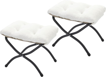 15"(H) Folding Ottoman, Foldable Footrest Stool, Portable Small Foot Stool for Couch, Collapsible Foot Rest Ottoman for Sofa, Accent Padded Ottomans for Living Room, Bedroom, Dark Grey
