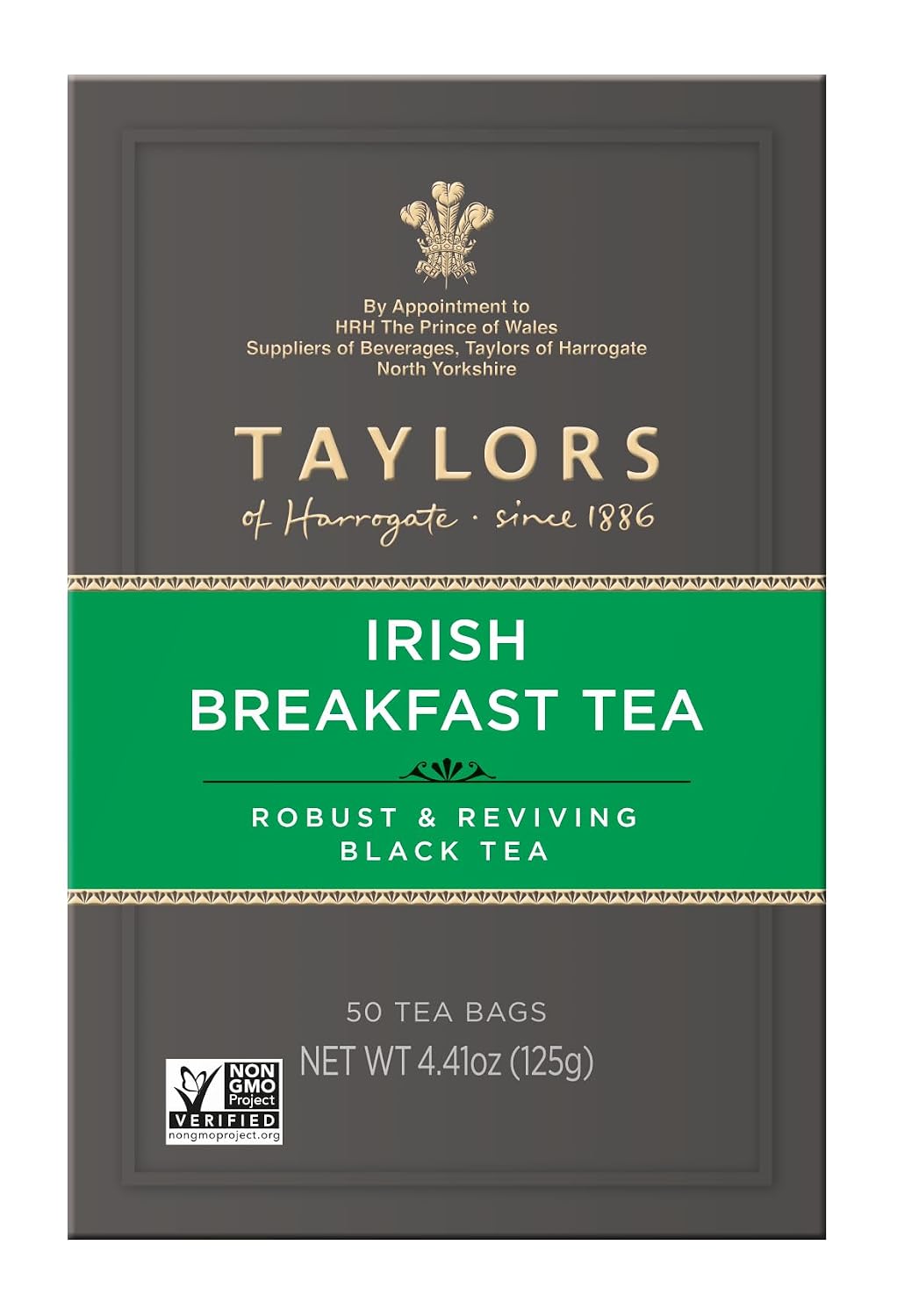 Taylors of Harrogate Irish Breakfast, Black Tea, Pillow Bags, Rich, Bright & Malty, Caffeinated, Enjoy Hot or Iced, 50 Teabags, 50 Count (Pack of 2)